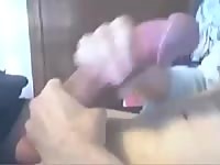 Choking my huge cock