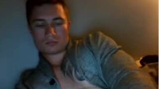 Guy jerks for the camera
