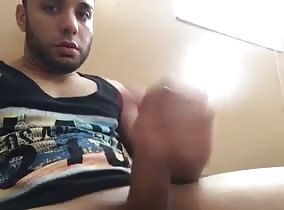Stout Arab boy dumps his load
