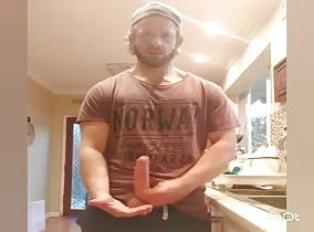 Dick whipping my hand with my big Viking cock
