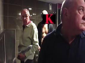 Fun in the men's toilet