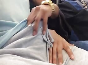 Buddy plays with my dick on the train