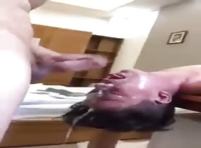 Cum loving whore gets throat fucked