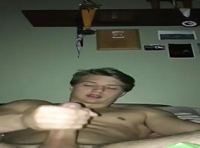Hot young jock beats his meat