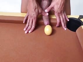 Shooting pool with my cock