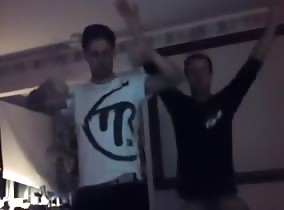 Drunk boys having fun