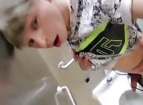 Twink gets his shitbox seeded by a stranger in public toilet