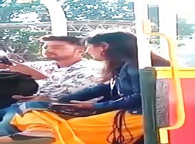 Desi girl gives her boyfriend a handy in public