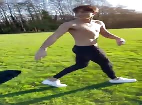 Brit boy strips down on a dare