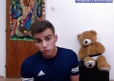 Teenage soccer player jerking off his dick on a webcam