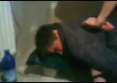 He gets it in the ass after giving up