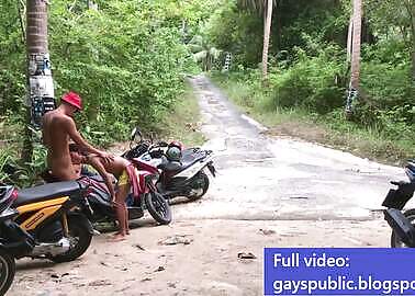 Incredible sex in public somewhere in the Asian jungle!