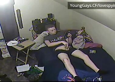 Student caught jerking off in dorm on hidden camera