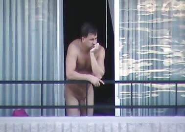 Coach Meyers on his balcony
