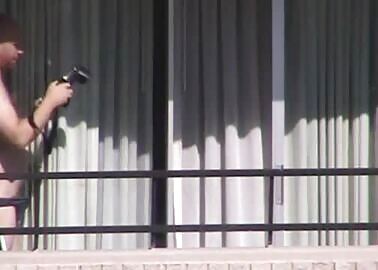 Boned on the balcony