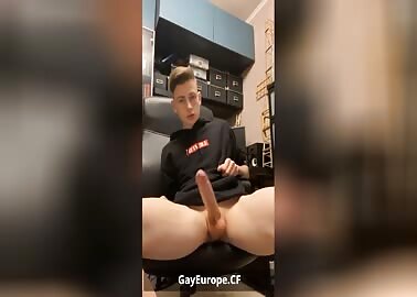 Huge Dick on this teenager in a hoodie