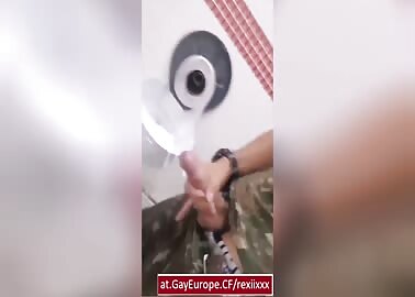 a rookie jerked off in the barracks bathroom