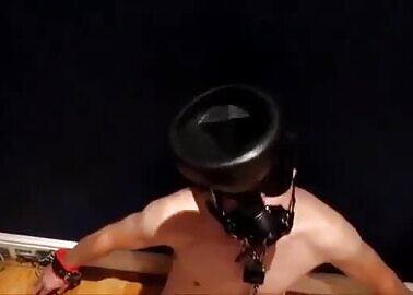 Jock restrained and forced to drink alpha piss