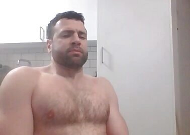 Big, hot hairy man masturbating in the kitchen (Part 1 of 2)