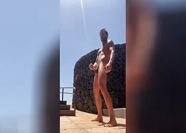 Handsome and hung public wank