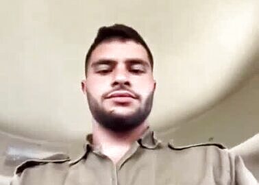 Israeli soldier jerking  cumming while at his post