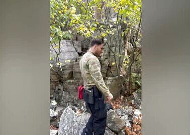 a wank in the woods