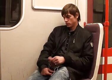 Prague Metro jerk off Czech