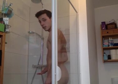 Guy showers