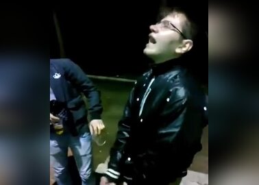 cum in front of friends on the street