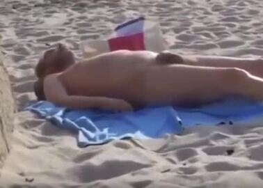 Nude Beach Accidental Cum