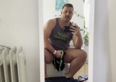 Hairy muscle bear uncut cock