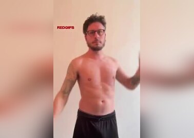 nerdy guy show off