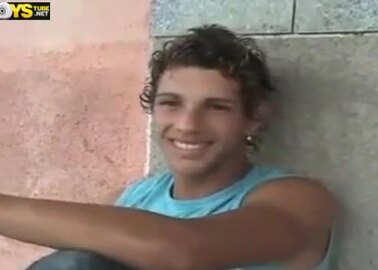 Cute guy strips and jerks