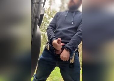 Jerking Off On The Side Of The Road