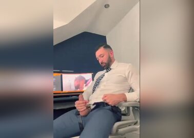Suit man jerk off