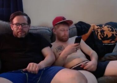 Two guys jacking on cam