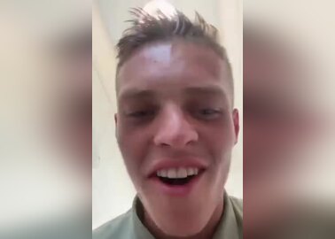 Sexy Lad Shows Off in Pub Bathroom