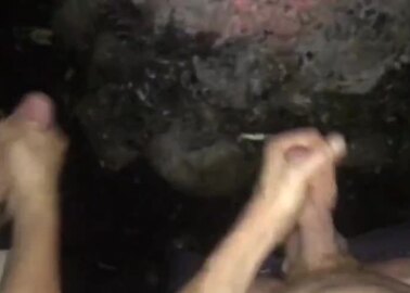 Bonfire with steamy dicks