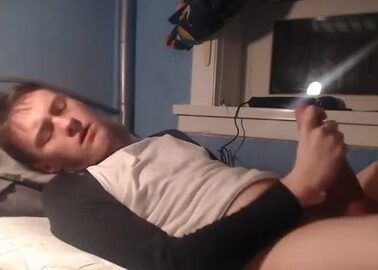 Young College Boy Absolutely Loves Touching Rubbing Jerking and Wanking His Giant Teenage Twink Gay Boy Cock