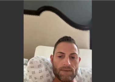 Vocal daddy fingers himself and cums hard