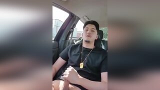 He stained his shirt with cum