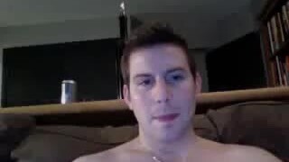 Hung jock cums on his stomach