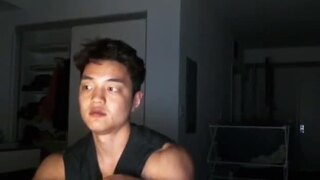 asian guy shows his dick n cums