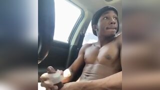 BBC jerks off in the car