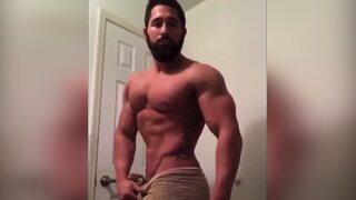 Hot guy flexing and showing his ass