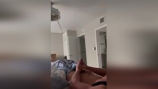 Ripped College Boy Fucks His Hands in Bed