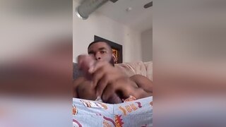 Marshall cums with his monster dick