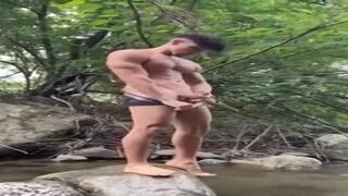 Sexy guy by the river