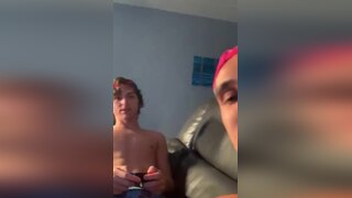 Caught by Dad after sucking friend while he plays video games