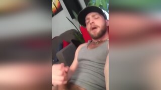 Handsome guy jerk off and cum